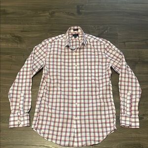 Men's J.Crew Red, White & Blue Checkered Button Down Shirt, Size Medium